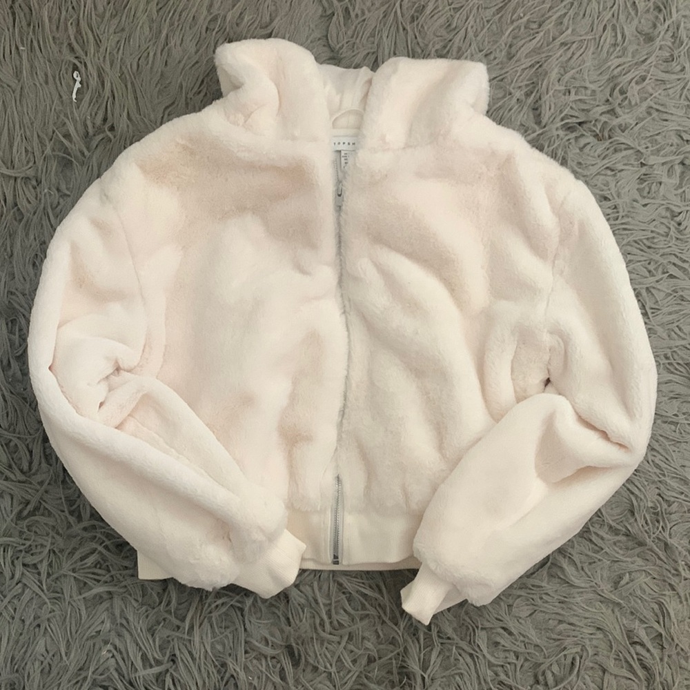 Topshop zip up bear coat